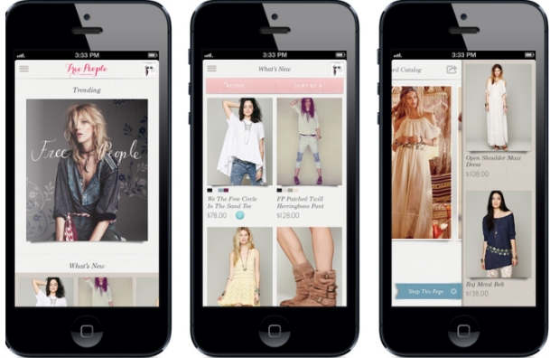 screenshot of Free People app