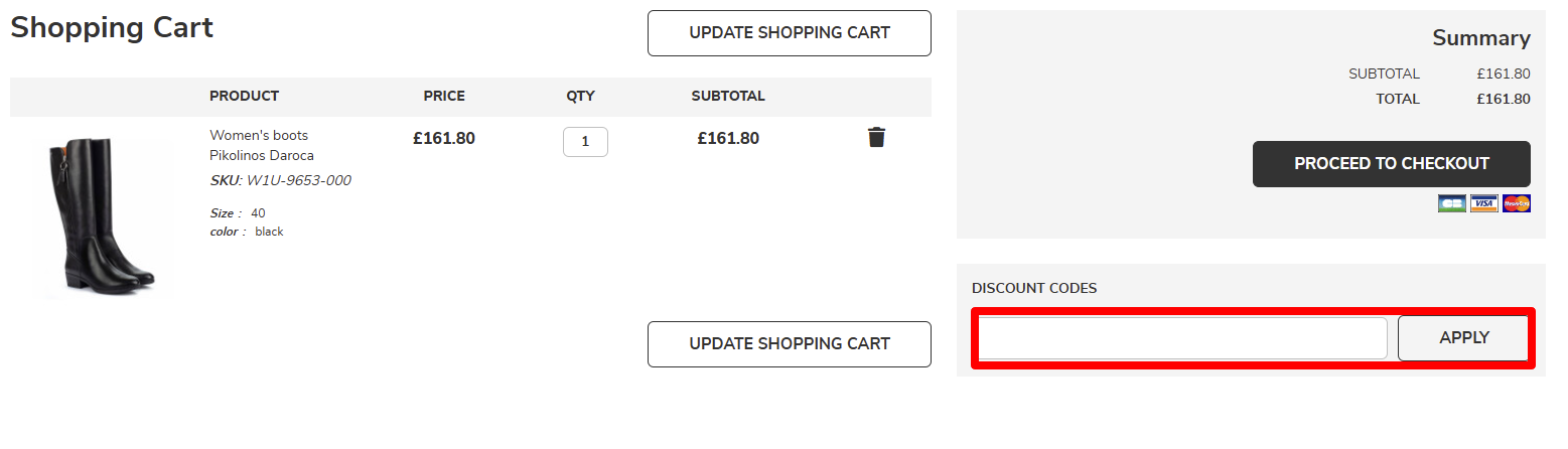 Redeem your discount by placing it in the red box