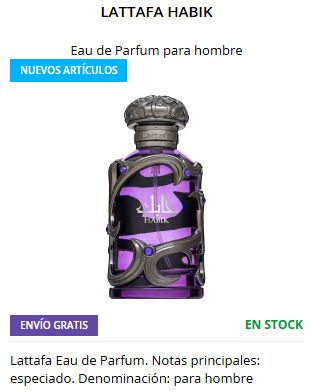 ejemplo de perfume con envío gratis y descuento brasty de un 7%