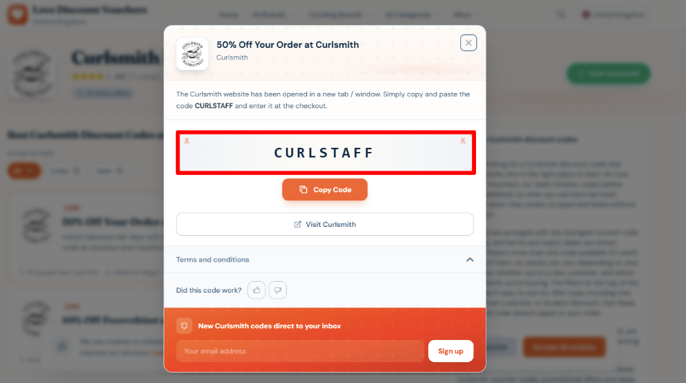Copy your code and start shopping