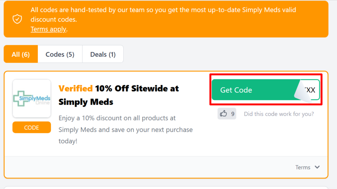 A Simply Meds voucher code for customers to use to save money 