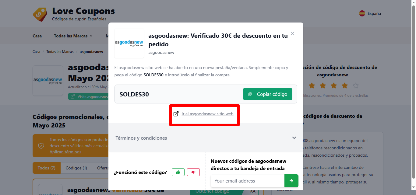 enlace para ir al sitio web de la marca