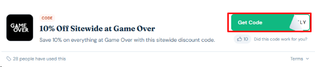 the red box will reveal the Game Over voucher code