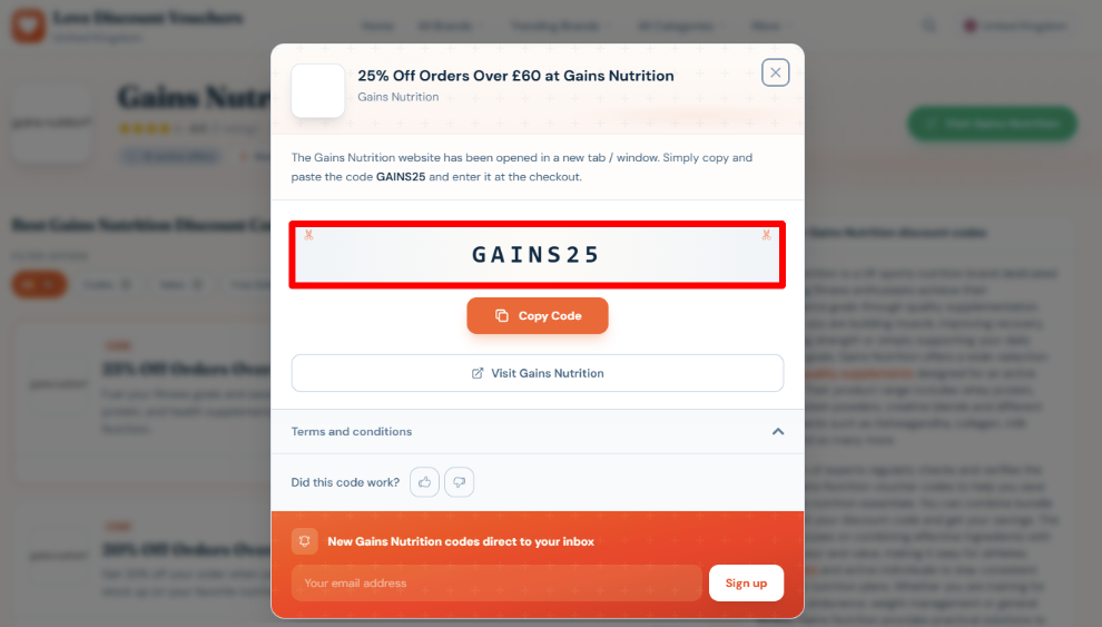 Copy your code and start shopping