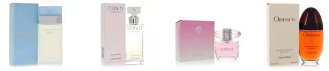 image showing some designer fragrances available at FragranceX.com