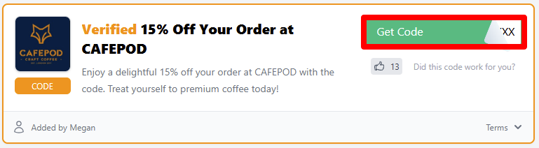 Get your code by clicking into the red box