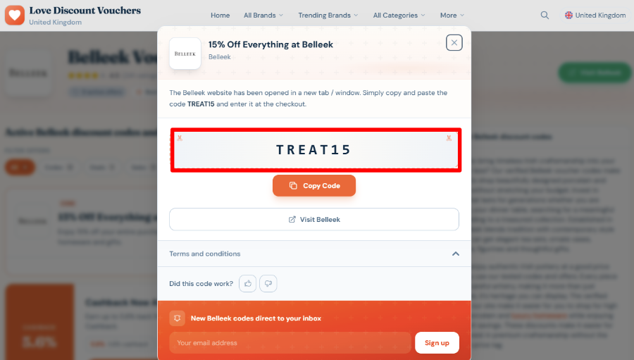 Copy your code to start shopping