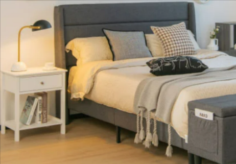 A bedroom with furniture from Costway