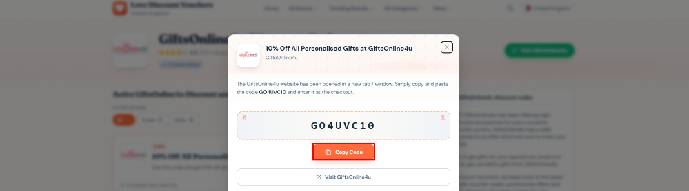 A GiftsOnline4u code on Love Discount Vouchers