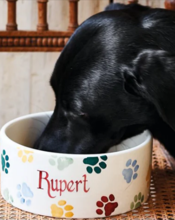An Emma Bridgewater personalised polka paws large pet bowl
