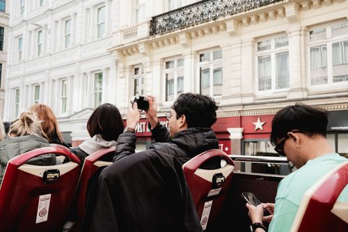 People on a bus tour that they saved on with a GetYourGuide voucher code