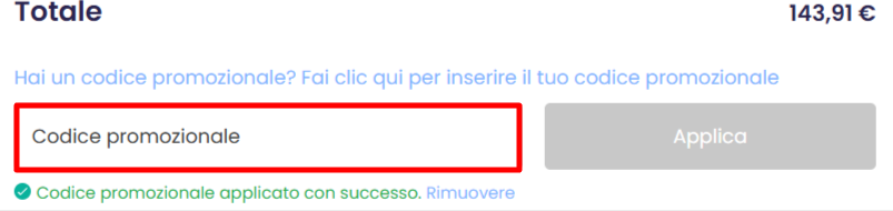 carrello del sito ufficiale Materassi e Doghe dove poter inserire il codice sconto Materassi e Doghe nello spazio relativo