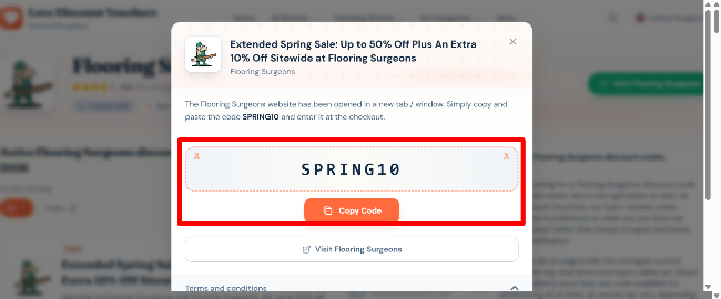 revealed Flooring Superstore discount voucher from our discount page