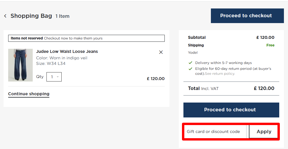 Paste your discount and click 'Apply' to get your discount