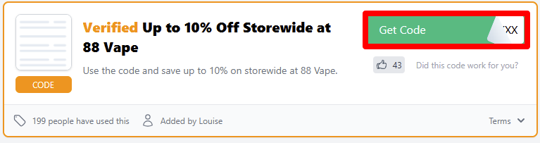 Click on the code you select to reveal your discount code