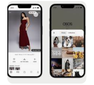 ASOS app showing dress and other essentials