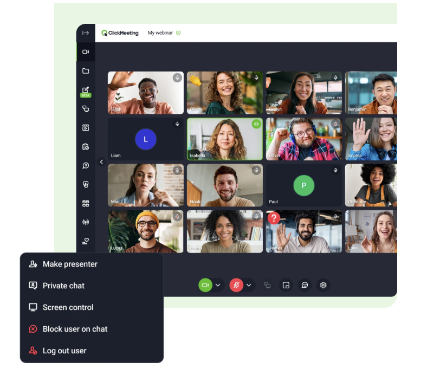A team meeting with a company that uses ClickMeeting