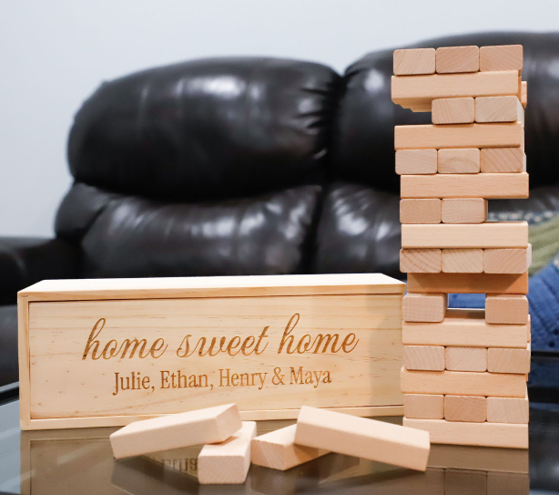 Valentine's Day gifts for friends: A personalized block tower game from Walmart