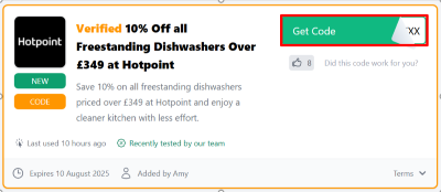 The Love Discount Vouchers page showing discount codes to use on your purchase