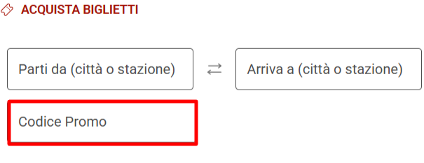 sezione prenotazione ticket Italo Treno da poter acquistare con un codice sconto Italo Treno