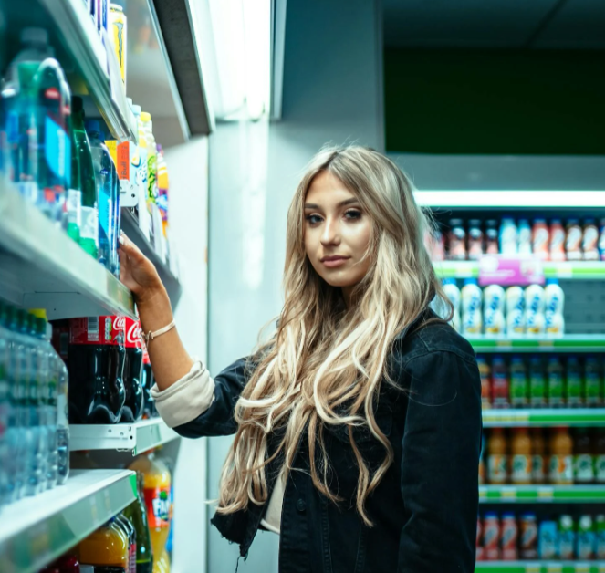 donna che fa la spesa in un supermercato ed approfitta dei prezzi bassi grazie a dei codici sconto CosiComodo