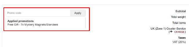 idisplayit cart iverview with a highlighted code box