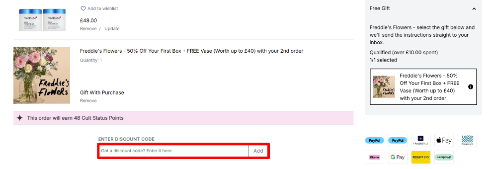Paste your code in the red box to get your discount