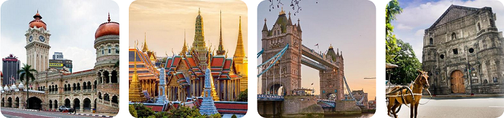 image showing some of the destinations you can visit with your Agoda booking