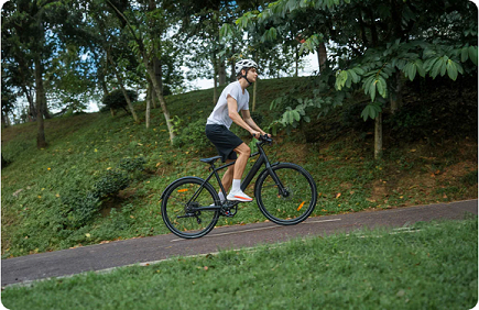 image showing a man riding a DYU bike 