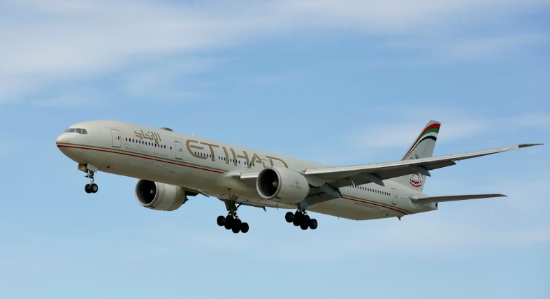 An Etihad Airways jetliner heading to Abu Dhabi