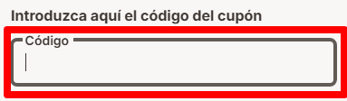 casilla para introducir el cupón descuento en emma colchón de love coupons