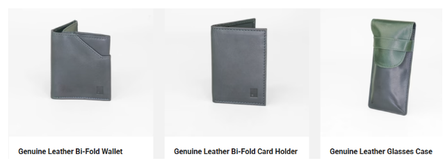 The British Belt Company sales items on white backgroung