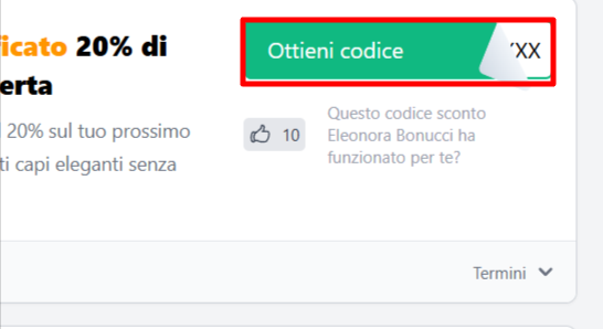 codice sconto Eleonora Bonucci da poter prelevare per risparmiare su capi e accessori Eleonora Bonucci