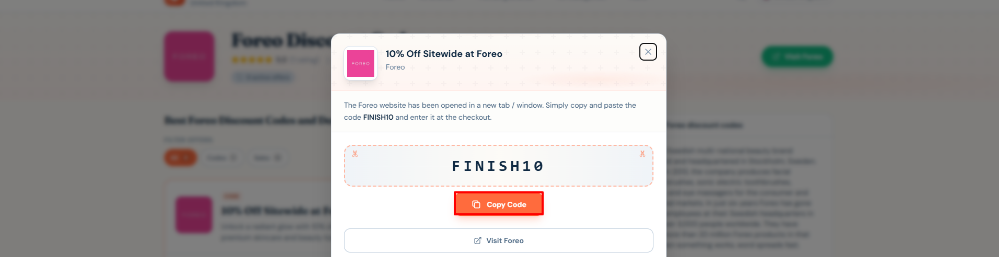 A Foreo voucher code on Love Discount Vouchers