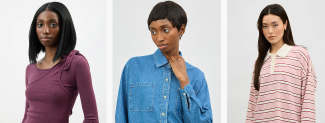 Glassworks London clothnig worn by two beautiful african and asian models