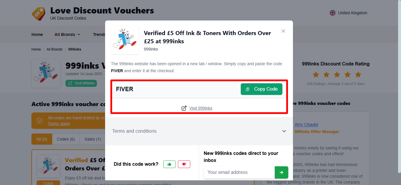 Love Discount Vouchers 999inks voucher code that you can find when you vist us