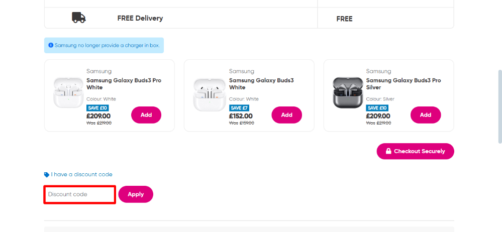 buymobiles shopping basket where you apply your buymobiles voucher code