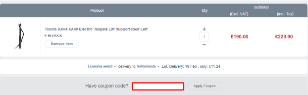 A box where you can enter an Aerosus voucher code