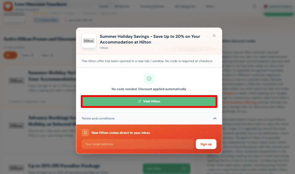 Visit the Hilton website to get started on your holiday plans