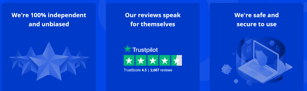 Broadband Genie perks listed unbiased,independent,review,safe on a blue page
