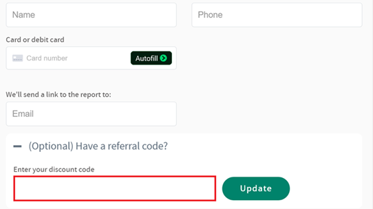 image showing the Instant Car Check checkout page