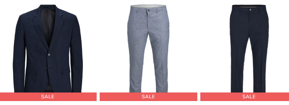 Bigboys Menswear salea items displayed on white background