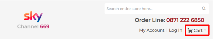 The Best Direct shopping page and the basket icon at the top right-hand corner