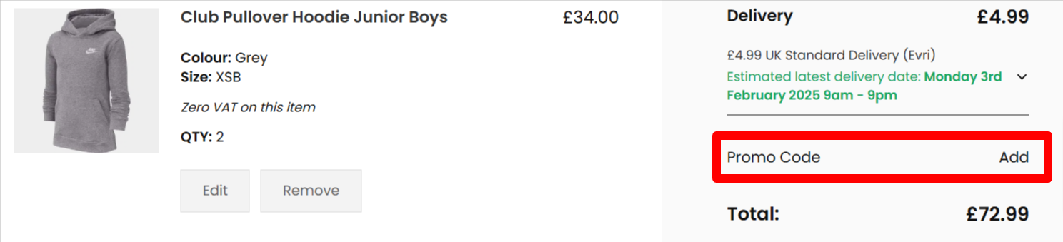 red box where customers can enter their Lovell Rugby coupon