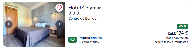 imagen de la web de expedia de oferta de hotel en benidorm de expedia