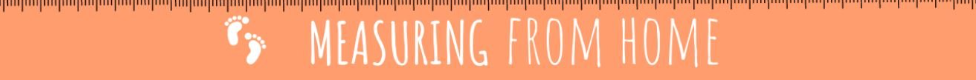 A orange ruler with measureing from home written on it