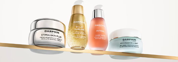 Darphin products are displayed on the white background
