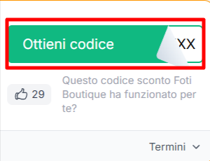 codice sconto Foti Boutique da poter prelevare nella lista dei codici e poter risparmiare