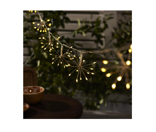 Budget garden ideas: Garden by Sainsbury's Solar Starburst 10 String Lights