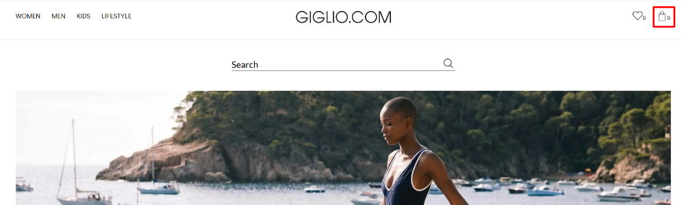 Navigating the Giglio.com website and the shopping categories on the website